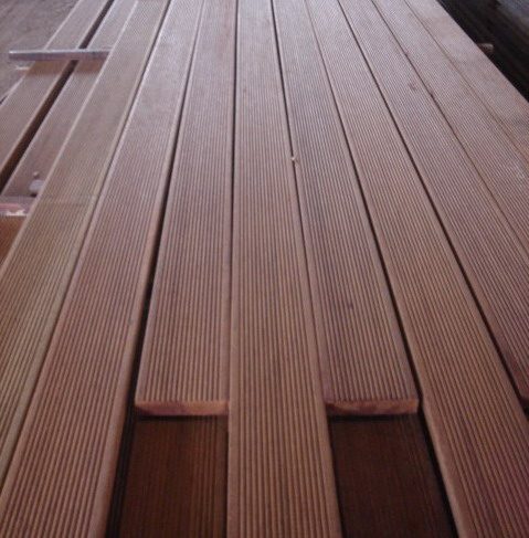 Bangkirai Decking — grooved tropical hardwood boards